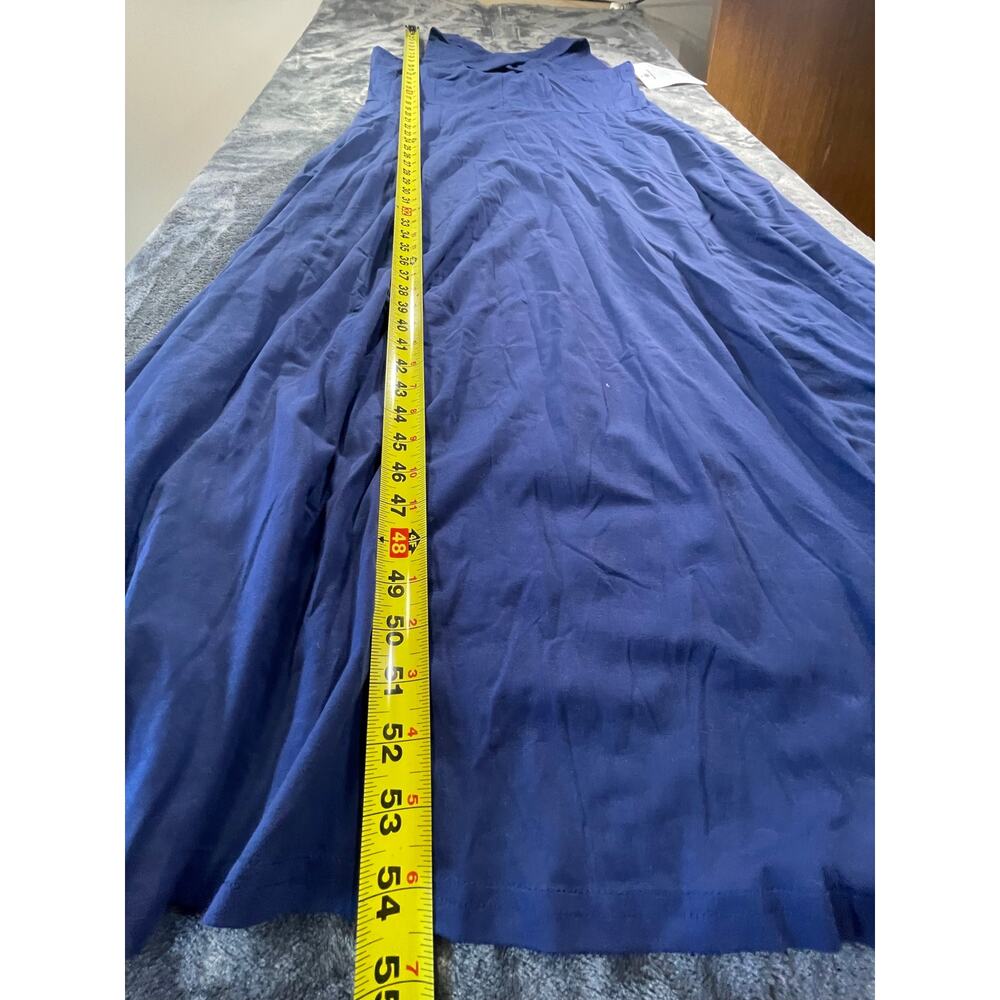 Pact Organic Cotton Fit & Flare Open Back Maxi Dress Navy Blue Size 3XL NWOT - Picture 7 of 11